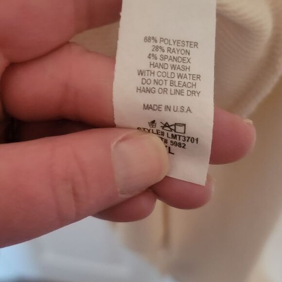 Lovely Melody Cream Sweater Hoodie with Multicolor Stripes size Large - Picture 4 of 4